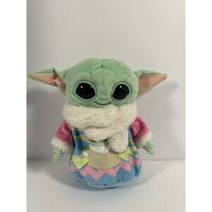 Disney Star Wars 9" The Mandalorian Grogu Easter Plush Baby Yoda With Scarf
